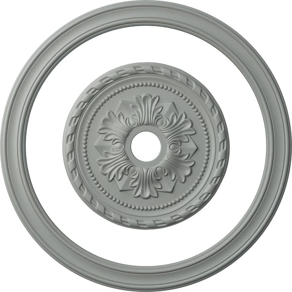 Ekena Millwork 36 1/2-in. OD x 30 1/4-in. ID Ceiling Ring with 20 7/8-in. OD Ceiling Medallion Palmetto Accent Kit CRM35PI20PM - main